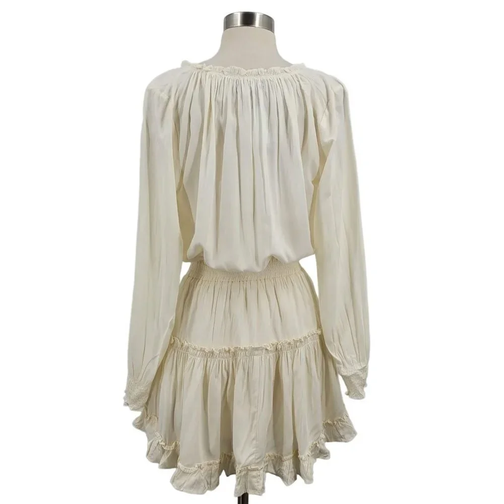 VICI Collection Smocked Long Sleeve Dress In Sweet Corn‎ Size XS NWT